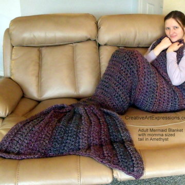 Mermaid Blanket Adult/Teen Momma Fin in Amethyst