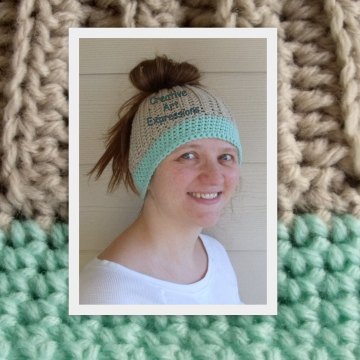 Gray & Aqua Messy Bun Hat