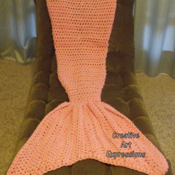 Mermaid Blanket Adult Teen in Think PInk