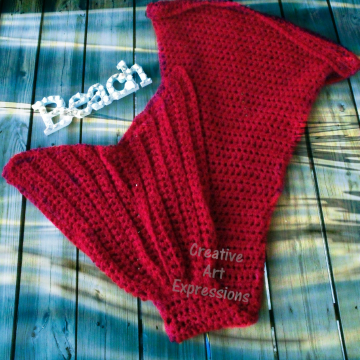 Red Mermaid Blanket Adult Teen Mama Fin