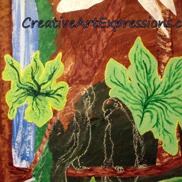  2 large leafs and 2 tree stumps added