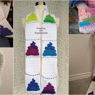 Toilet Paper Unicorn Poop Emoji Scarf Crochet Pattern, PDF Downloadable Pattern, Video Tutorials, Crochet Pattern, Hipster Scarf Pattern, Child, Toddler, Adult/Teen Sizes, Pocket Scarf