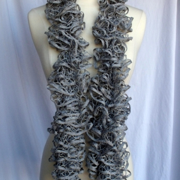 Silver Glam Ruffle Scarf Sold
