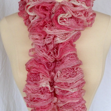 Pink Ruffle Scarf
