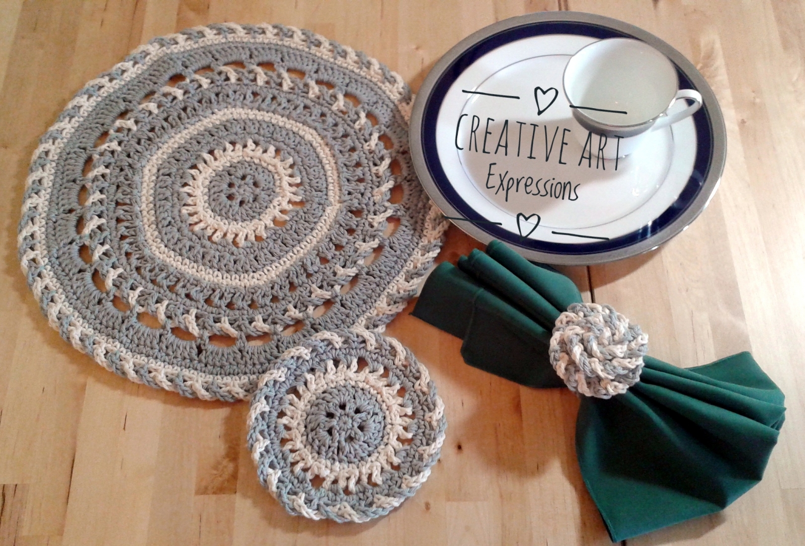 Place Mat Coaster Napkin Ring Set